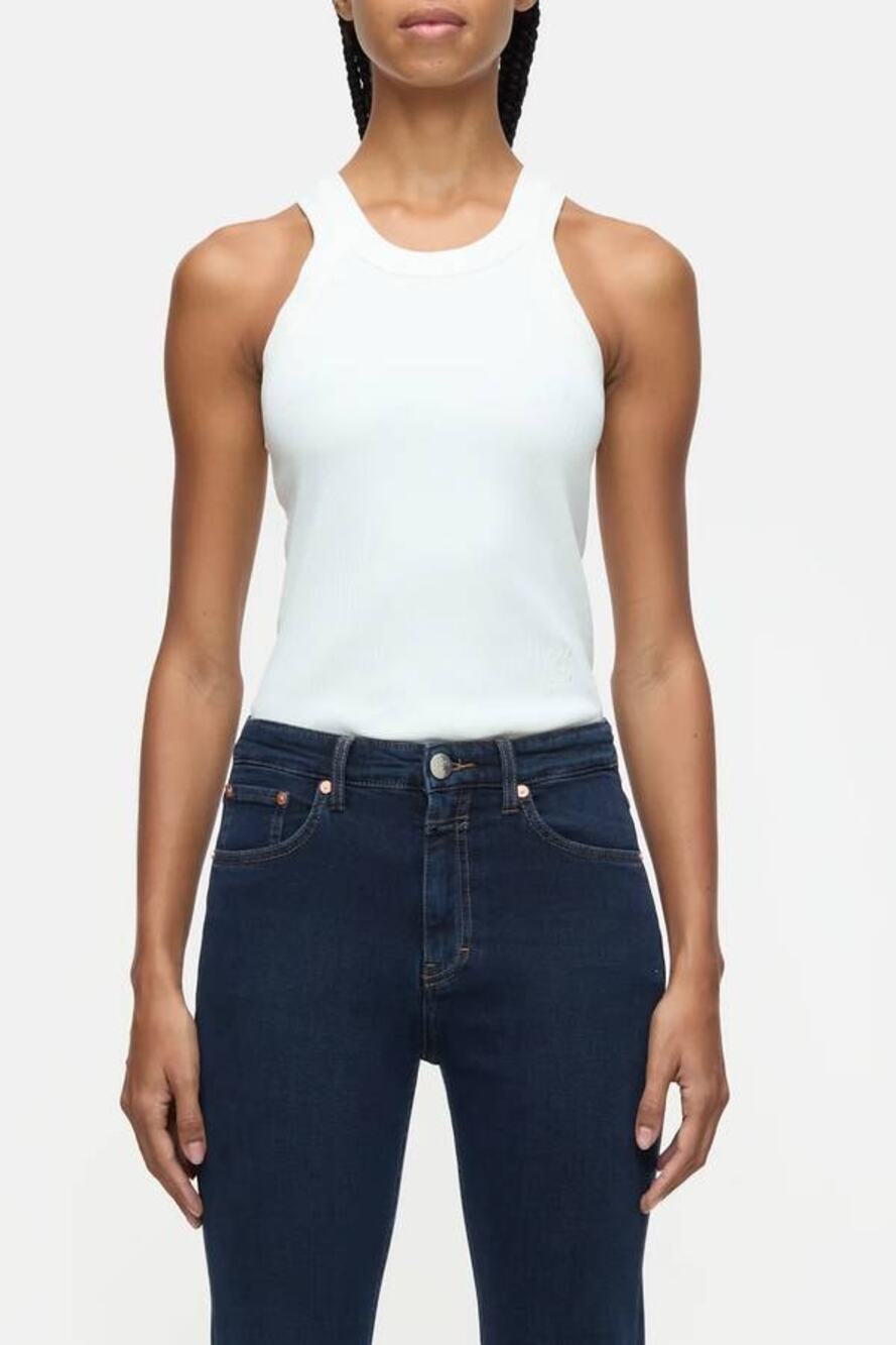 CLOSED Racer Tank in Ivory S NWT Clean Girl Minimalist Quiet Luxury Coastal